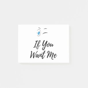 Blink if you want me funny men's post-it notes