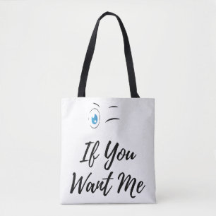 Blink if you want me funny men's  tote bag