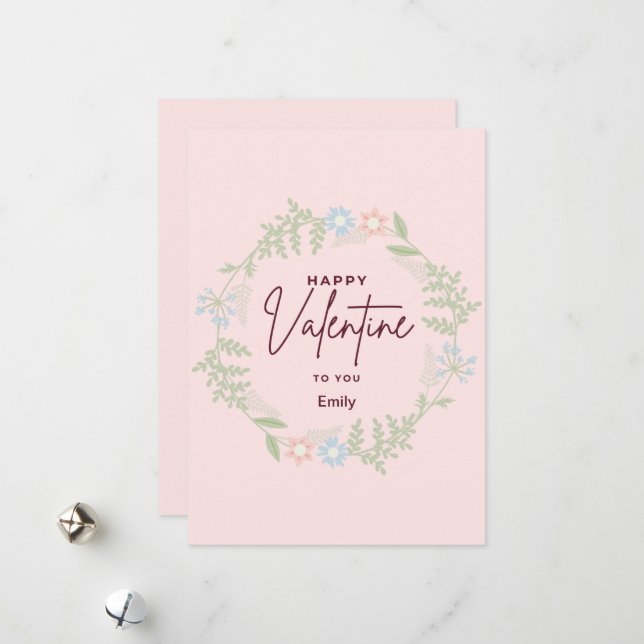 Bliss elegant flora Valentine's Day Card (Front/Back In Situ)