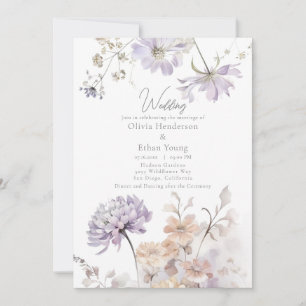 Bliss - Lilac and Lavender Wedding Invitation