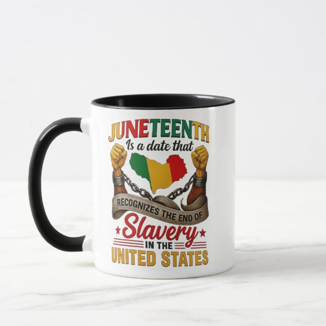 Blissboy Funny Juneteenth T-Shirt Novelty , junete Mug (Left)