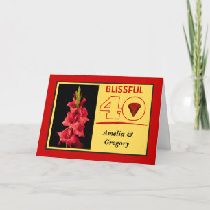 Blissful 40th Ruby Wedding Anniversary Card
