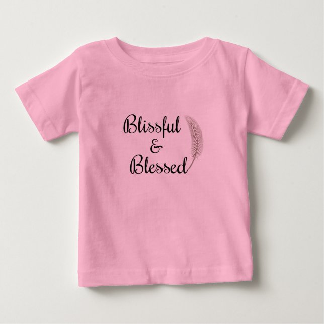 Blissful & blessed angel feather baby bodysuit (Front)
