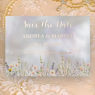 Blissful Blooms Wedding Save the date card