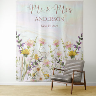Blissful Blooms Wedding Tapestry