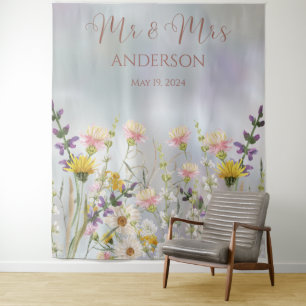 Blissful Blooms Wedding Tapestry