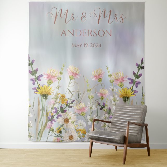 Blissful Blooms Wedding Tapestry (In Situ)