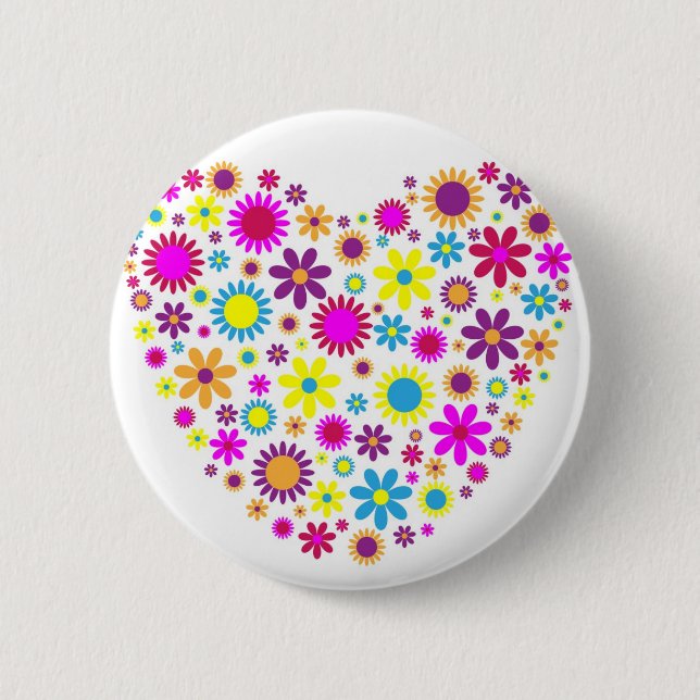 Blissful Blossoms 6 Cm Round Badge (Front)