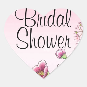 Blissful Blossoms Personalise Wedding Party Flower Heart Sticker
