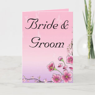 Blissful Blossoms Whimsical Wedding Personalise Card