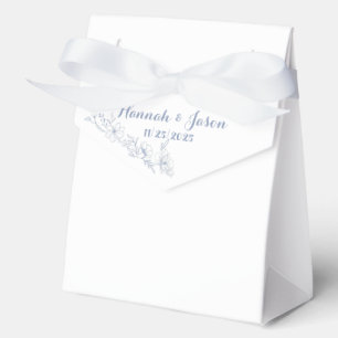Blissful Blue Blooms Wedding Favor Boxes