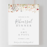 Blissful Boho Wildflower Rehearsal Dinner Welcome