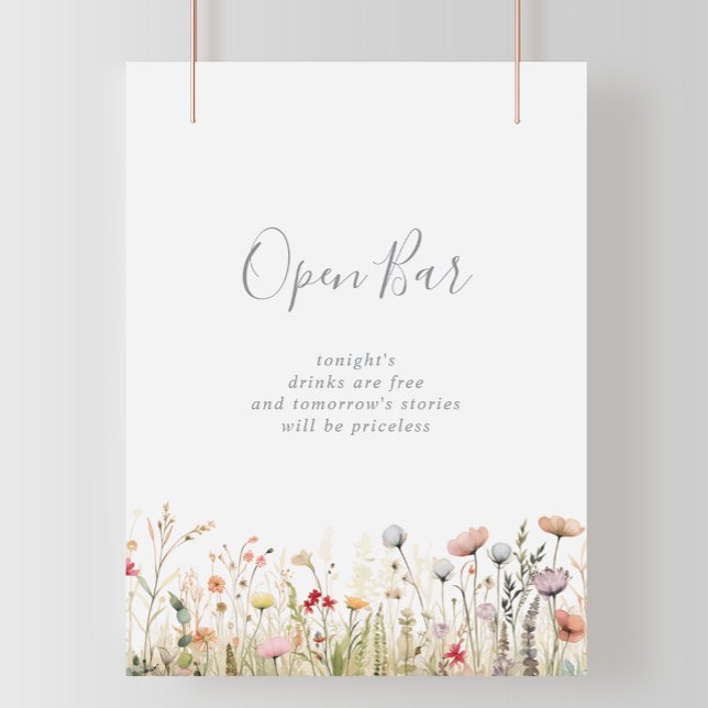  Blissful Boho Wildflower Wedding Open Bar  Poster (Creator Uploaded)