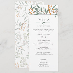 Blissful Bounty Botanical Wedding Menu Card