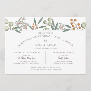 Blissful Bounty Botanical Wedding Rehearsal Invitation
