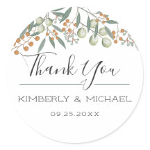 Blissful Bounty Botanical Wedding Thank You