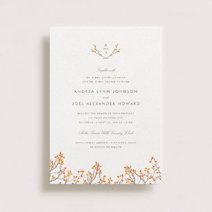 Blissful Branches Monogram Wedding Invitation