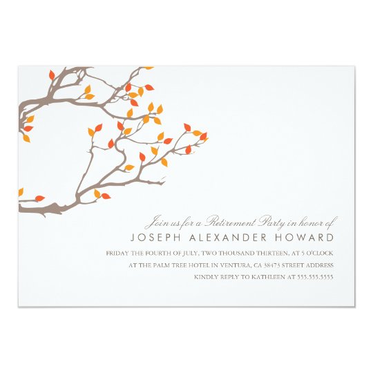 Blissful Branches Retirement Party Invite
