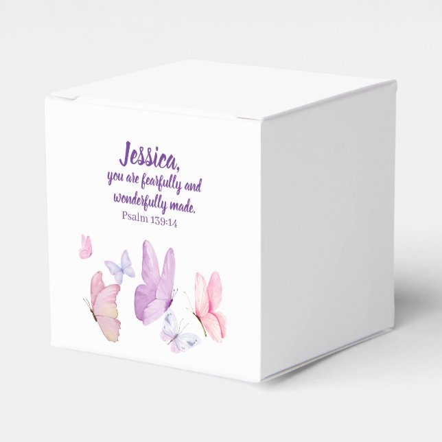 Blissful Butterfly Psalm 139:14 Favor Box (Front Side)