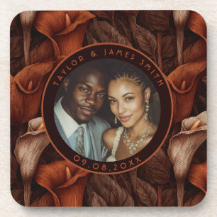 Blissful Calla Lilies Flower Floral Wedding Coaster
