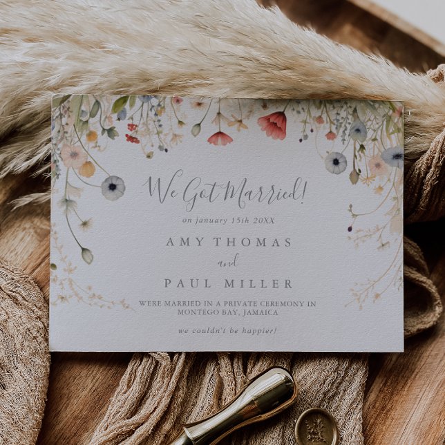  Blissful Colourful Boho Wildflower Elopement Announcement (Creator Uploaded)