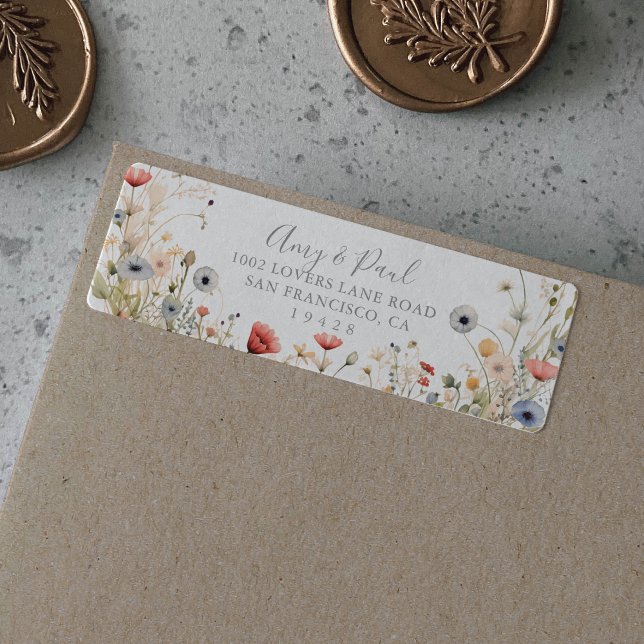 Blissful Colourful Boho Wildflower Return Address (Creator Uploaded)