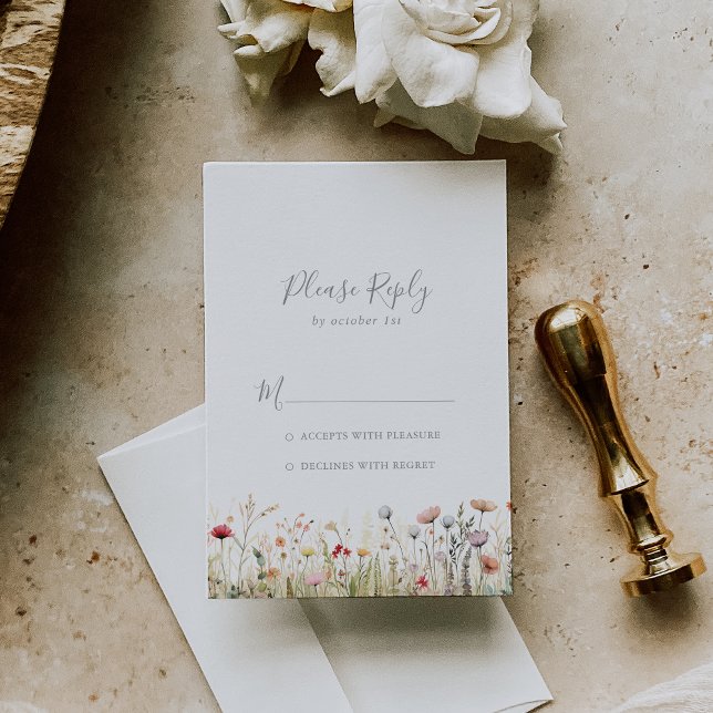 Blissful Colourful Boho Wildflower RSVP (Creator Uploaded)