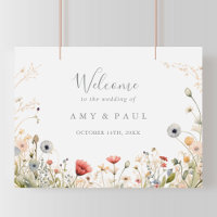 Blissful Colourful Boho Wildflower Wedding Welcome