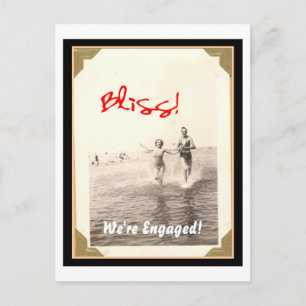 Blissful engagement postcard