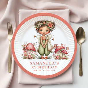 Blissful Fairy 2nd Birthday Blush Floral Paper   Plate