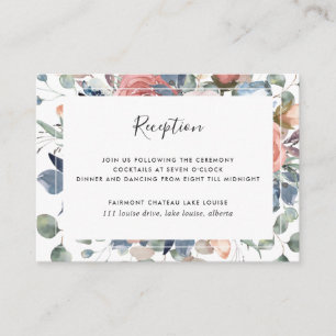 Blissful Floral Dusty Blue and Greenery Reception Enclosure Card