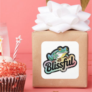 Blissful Frog Sticker – Cute & Funny Frog Art