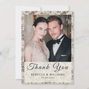 Blissful Gardenias Aesthetic Floral Wedding Thank You Card