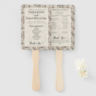 Blissful Gardenias Aesthetic Wildflower Wedding Hand Fan