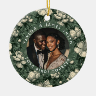 Blissful Green Gardenias Inspired Wedding Ceramic Tree Decoration