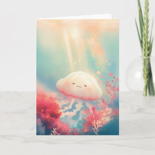 Blissful Jellyfish in Golden Light Card