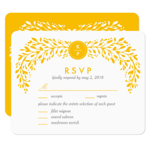 Blissful Laurel EDITABLE COLOR RSVP Card