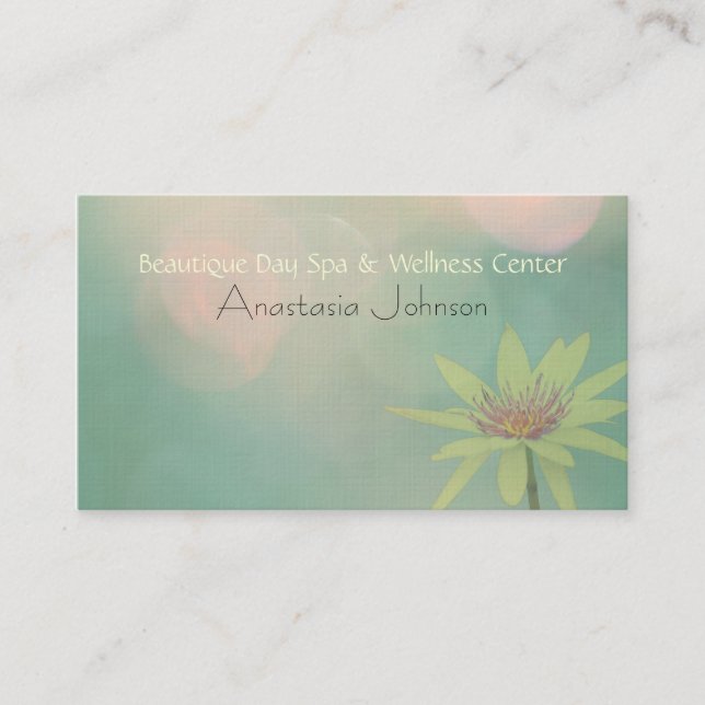 Blissful Lotus Serene Spa Wellness Appointment Card (Front)