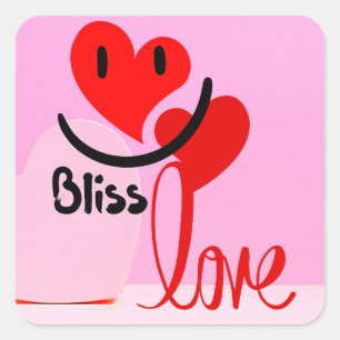 Blissful Love Valentine's Day Square Sticker