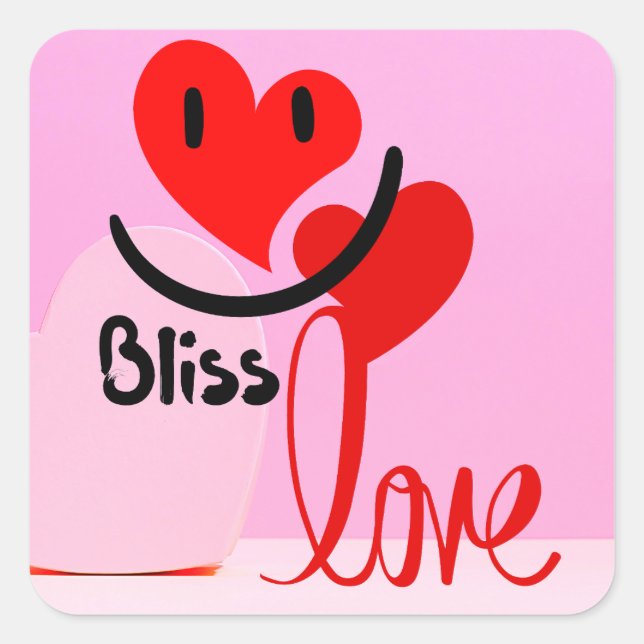 Blissful Love Valentine's Day Square Sticker (Front)