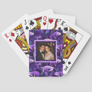Blissful Purple Calla Lilies Botanical Wedding Playing Cards