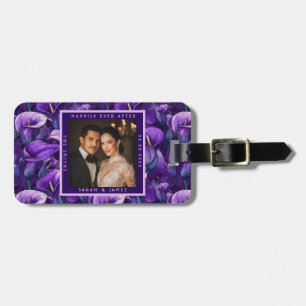 Blissful Purple Calla Lilies Charm Botanical Weddi Luggage Tag