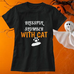 Blissful Slumber With Cat Halloween Personalised T-Shirt