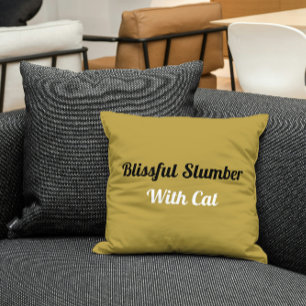 Blissful Slumber With Cat Personalised Pet Cute Cushion