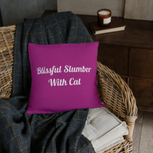 Blissful Slumber With Cat Personalised Pet Purple Cushion