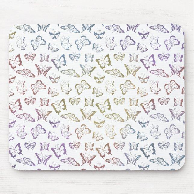 Blissful Watercolor Butterflies Mouse Mat (Front)