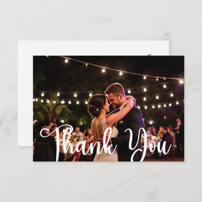 Blissful Wedding Flat Thank You Card (Front/Back)