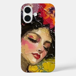 Blissful Woman in Kimono iPhone 16 Case
