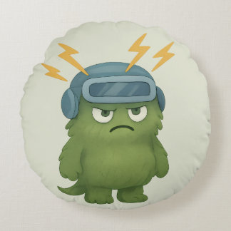 Blitz Kissen - The ADHD Monster in Hyperfocus Round Cushion