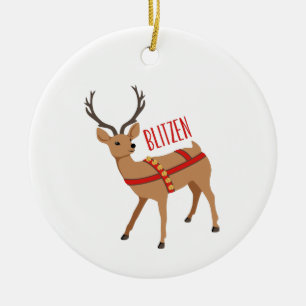 Blitzen Ceramic Tree Decoration